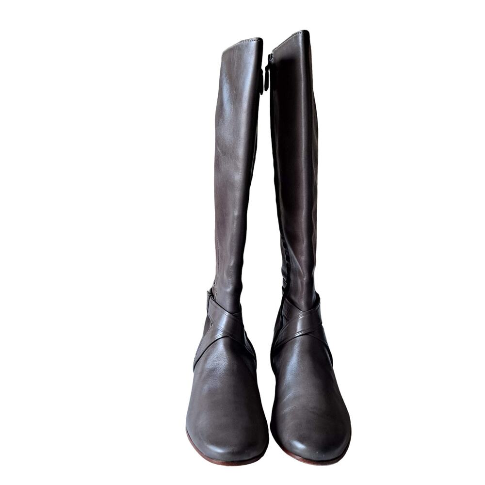 Cole Haan Russell Leather Equestrian Riding Boots Ironstone Gray Women Size 7.5 - Picture 7 of 16